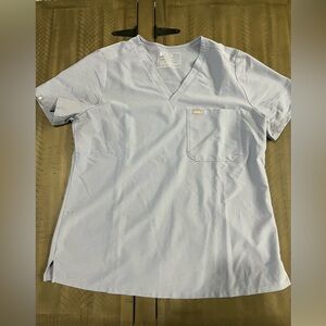 Figs Womens Catarina One Scrub Top. Size L. PO 2318 Vapor Blue.